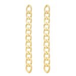 Brinco em Elos Longo Banhado em Ouro 18K