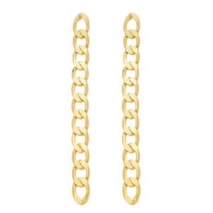 Brinco em Elos Longo Banhado em Ouro 18K