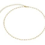 Choker Micro Elos Retangulares Banhado em Ouro 18K