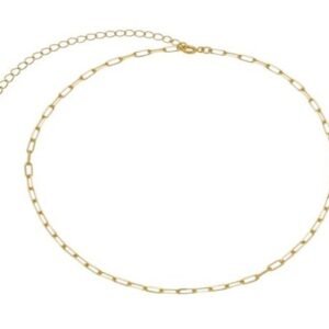 Choker Micro Elos Retangulares Banhado em Ouro 18K