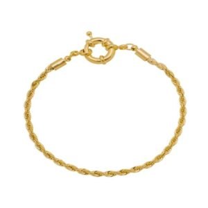 Pulseira Torcida com Fecho de Boia Banhada em Ouro 18K