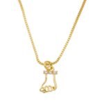 Colar Pingente de Figa com Zircônia Cristal Banhado em Ouro 18K