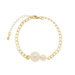 Pulseira Pérolas Dupla Banhada em Ouro 18K