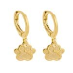 Brinco Mini Argola com Pata Desenhada Banhado em Ouro 18K