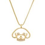 Colar Cachorro Cravejado Banhado em Ouro 18K