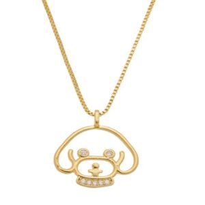 Colar Cachorro Cravejado Banhado em Ouro 18K
