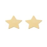 Brinco Estrela Lisa Banhado em Ouro 18K