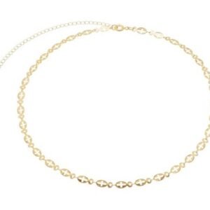 Choker Mini Chapas com Cruz Banhado em Ouro 18K