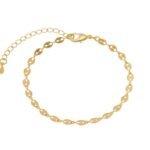Pulseira Chapas Detalhadas Banhada em Ouro 18K