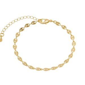 Pulseira Chapas Detalhadas Banhada em Ouro 18K