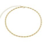 Choker Elos Chapados e Detalhe Aberto Banhado em Ouro 18K
