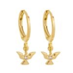 Brinco Mini Argola Espírito Santo Banhado em Ouro 18K