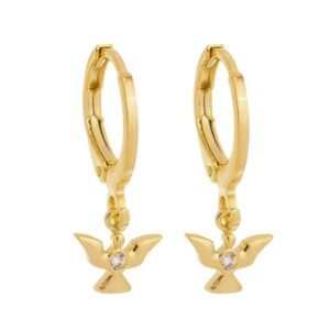 Brinco Mini Argola Espírito Santo Banhado em Ouro 18K