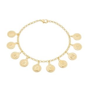 Pulseira 10 Mandamentos Banhada em Ouro 18K