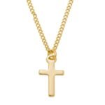 Colar Mini Cruz Lisa Banhado em Ouro 18K