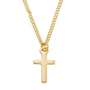 Colar Mini Cruz Lisa Banhado em Ouro 18K