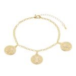 Pulseira 3 Pingentes de São Bento Banhada em Ouro 18K
