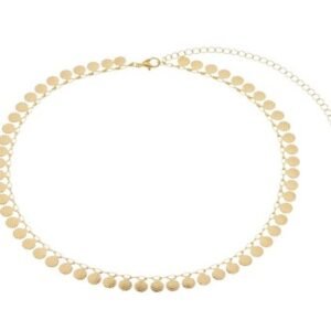 Choker Varal de Pequenos Círculos Detalhados Banhado em Ouro 18K