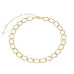 Choker Elos Redondos Interligados Banhado em Ouro 18K