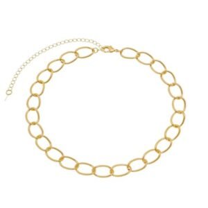 Choker Elos Redondos Interligados Banhado em Ouro 18K